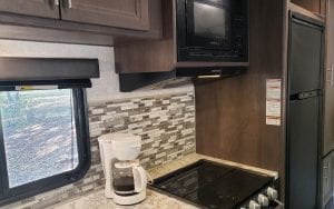 Rental RV stovetop, and window