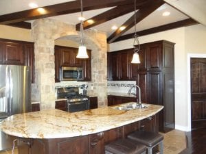 Lakehouse rental granite island kitchen