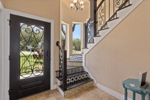 Interior rental house entrance with staircase